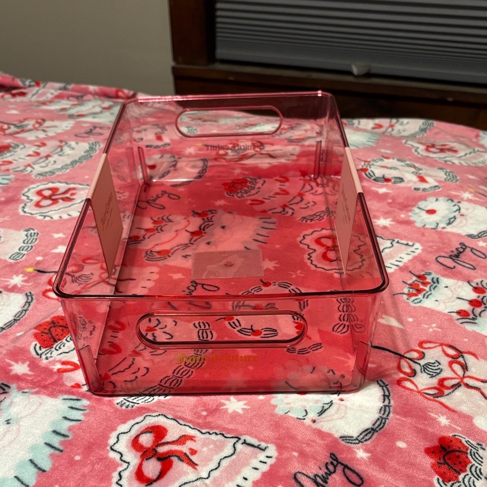 Juicy Couture Pink Transparent Storage Bin